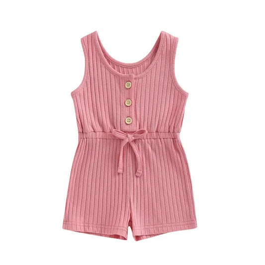 Mona Ribbed Knit Romper ~Pink
