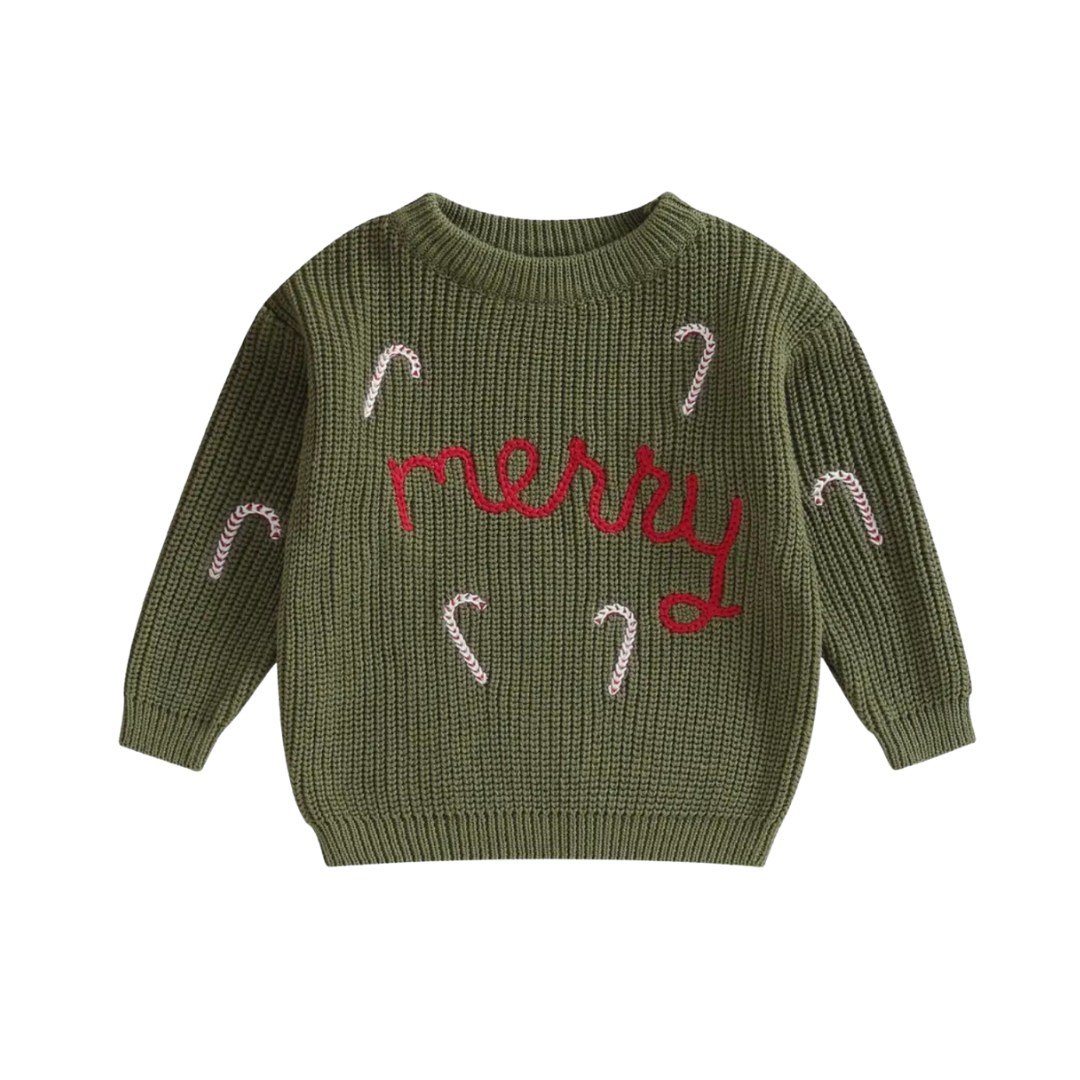 "Merry" Knit Sweater ~ Green