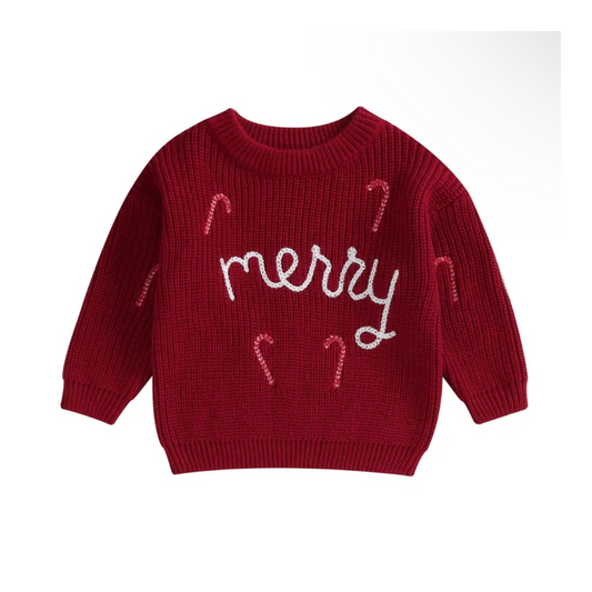 "Merry" Knit Sweater ~ Red