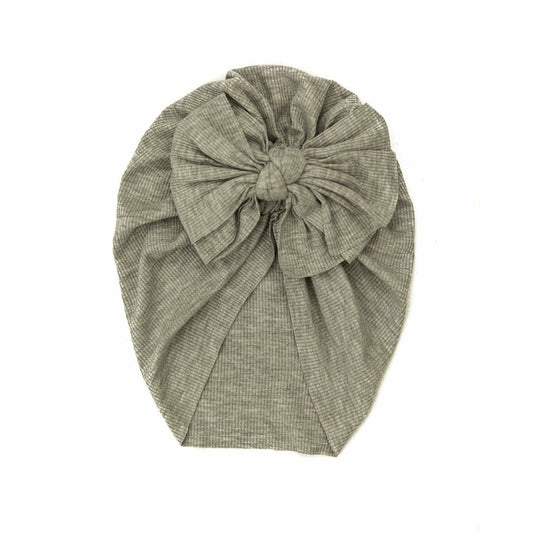 Ribbed Turban Hat ~ Grey